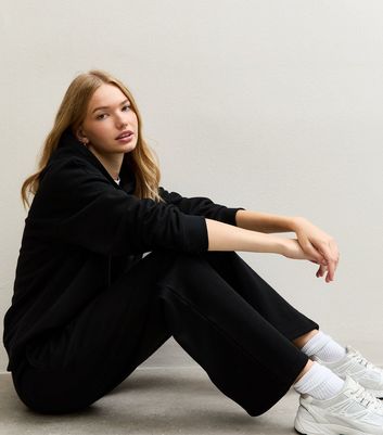 Black Elasticated Waist Wide Leg Joggers