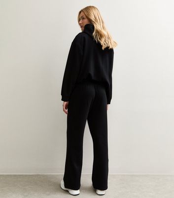 Black Elasticated Waist Wide Leg Joggers