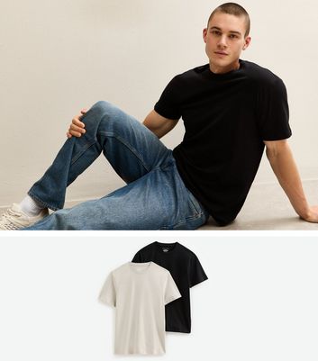Black and Beige 2 Pack of Regular Cotton T-Shirts