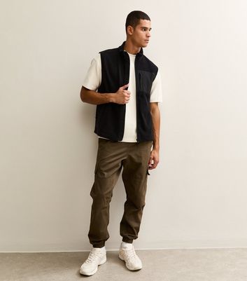 Black Regular Fleece Zip Up Gilet 3 Black Regular Fleece Zip Up Gilet