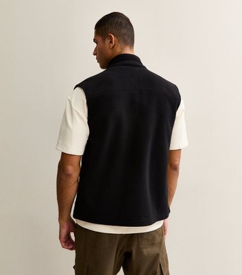 Black Regular Fleece Zip Up Gilet 4 Black Regular Fleece Zip Up Gilet