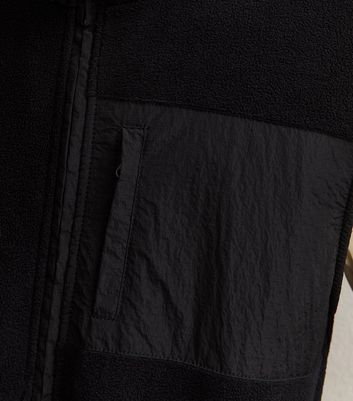 Black Regular Fleece Zip Up Gilet 5 Black Regular Fleece Zip Up Gilet