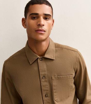 Brown Regular Fit Patch Pocket Shacket