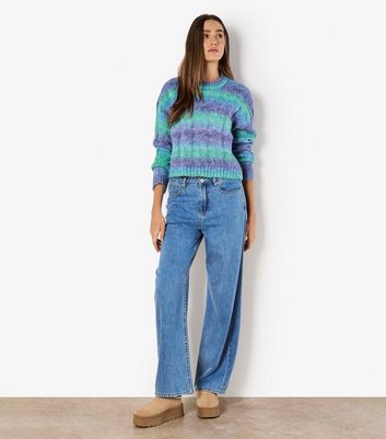 Apricot Blue Cable Knit Boxy Jumper