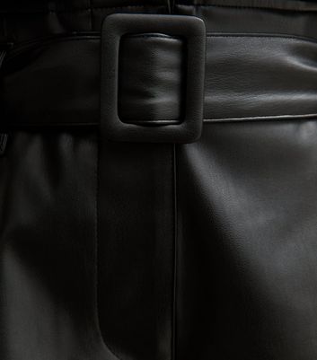 Black Faux Leather Belted Shorts 7 Black Faux Leather Belted Shorts
