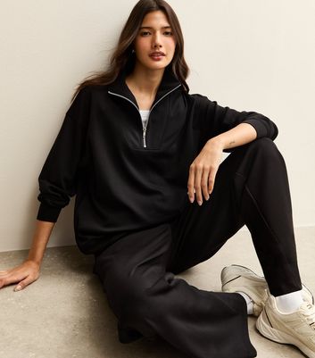 Black Premium Quarter Zip Sweatshirt