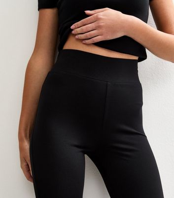 Black High Waist Jersey Kick Flare Leggings 5 Black High Waist Jersey Kick Flare Leggings