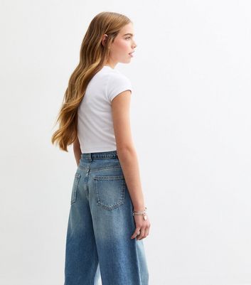 Girls White Cap Sleeve Baby Tee Top