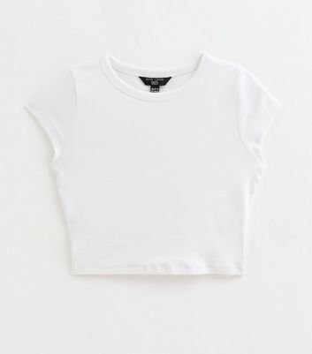 Girls White Cap Sleeve Baby Tee Top
