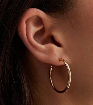 18ct Gold Plated 30mm Hoop Earrings