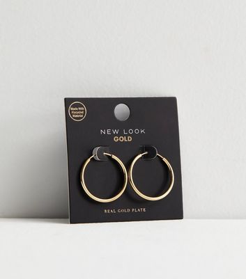 18ct Gold Plated 30mm Hoop Earrings 3 18ct Gold Plated 30mm Hoop Earrings