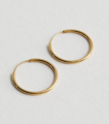 18ct Gold Plated 30mm Hoop Earrings 4 18ct Gold Plated 30mm Hoop Earrings