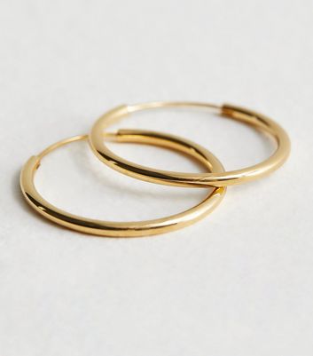 18ct Gold Plated 30mm Hoop Earrings 5 18ct Gold Plated 30mm Hoop Earrings