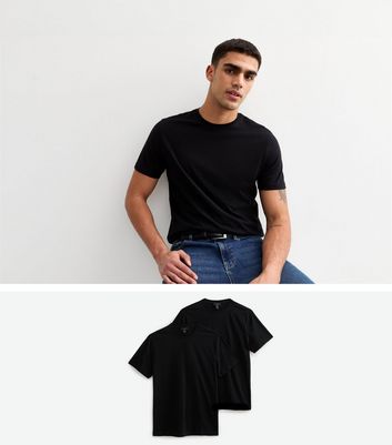 2 Pack of Black Cotton T-Shirts
