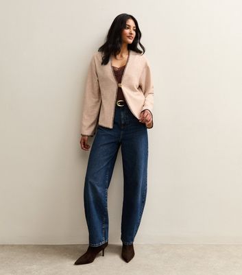 Brown Soft Touch Single Button Cardigan