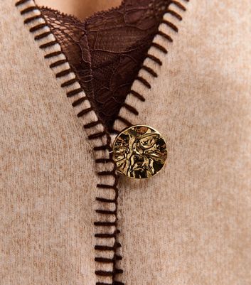 Brown Soft Touch Single Button Cardigan