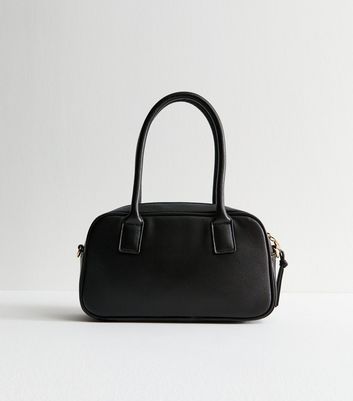 Black Faux Leather Bowling Bag 4 Black Faux Leather Bowling Bag