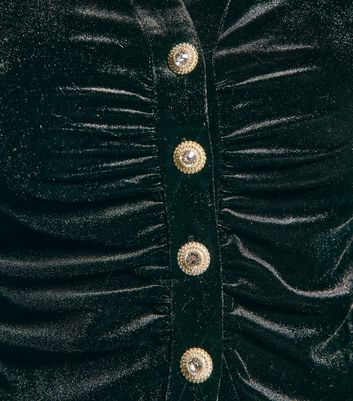 Black Velvet Diamante Button Shirt