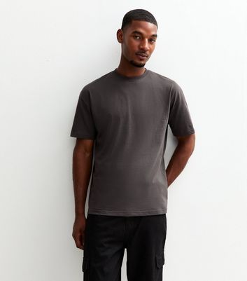 Dark Grey Oversized Crew Neck T-Shirt