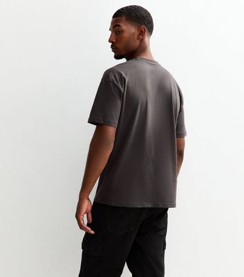 Dark Grey Oversized Crew Neck T-Shirt 4 Dark Grey Oversized Crew Neck T-Shirt