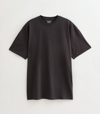 Dark Grey Oversized Crew Neck T-Shirt 5 Dark Grey Oversized Crew Neck T-Shirt