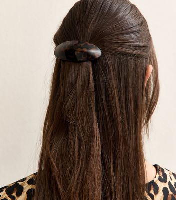Brown Tortoiseshell Oval Hair Clip