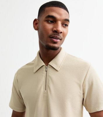 Jack & Jones Stone Quarter Zip Polo Shirt