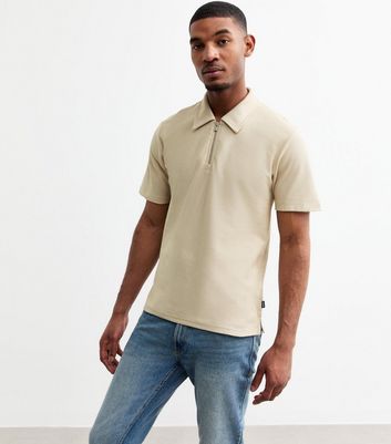 Jack & Jones Stone Quarter Zip Polo Shirt