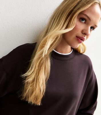 Burgundy Premium Oversized Crew Neck Sweatshirt 4 Burgundy Premium Oversized Crew Neck Sweatshirt