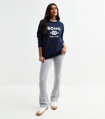 Light Grey High Rise Kick Flare Leggings