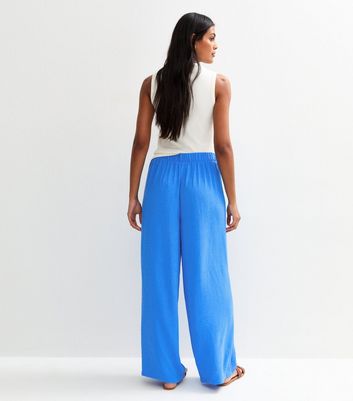 Blue Pleated Front Wide Leg Trousers 4 Blue Pleated Front Wide Leg Trousers