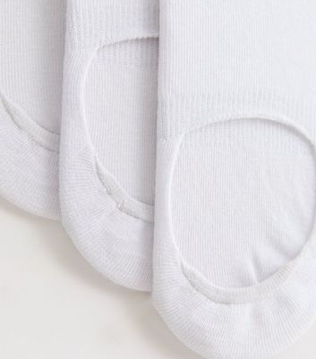 3 Pack White Sports Heel-Grip Invisible Socks