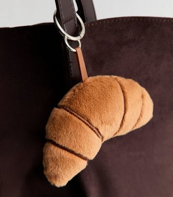 Light Brown Croissant Plush Bag Charm