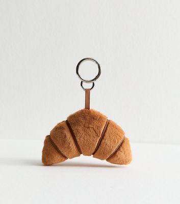 Light Brown Croissant Plush Bag Charm