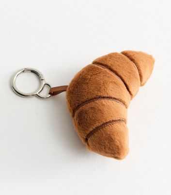 Light Brown Croissant Plush Bag Charm