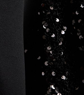 Black Sequin Sleeve Short Sleeve Top 7 Black Sequin Sleeve Short Sleeve Top