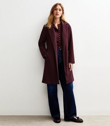 Dark Burgundy Unlined Tailored Coat 3 Dark Burgundy Unlined Tailored Coat
