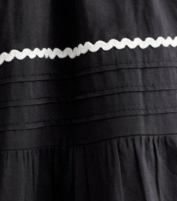 Black Ric Rac Tiered Midi Skirt 6 Black Ric Rac Tiered Midi Skirt