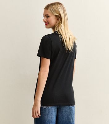 Black Leopard Pattern Star Print T-Shirt