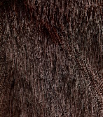 Curves Dark Brown Shaggy Faux Fur Jacket