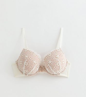 Cream Crochet Lace T-Shirt Bra