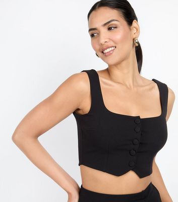 Little Mistress by Chloe Lewis Black Button Front Bralet Top 4 Little Mistress by Chloe Lewis Black Button Front Bralet Top