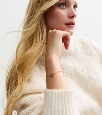 Rose Gold Tone Heart Bracelet 3 Rose Gold Tone Heart Bracelet