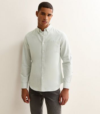 Green Regular Fit Striped Oxford Shirt