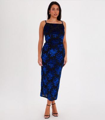 QUIZ Blue Ruched Midaxi Dress