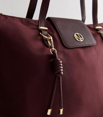 Burgundy Fabric Tote Bag
