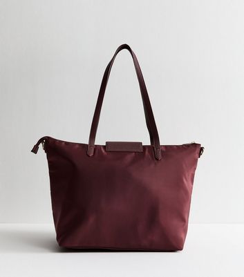 Burgundy Fabric Tote Bag
