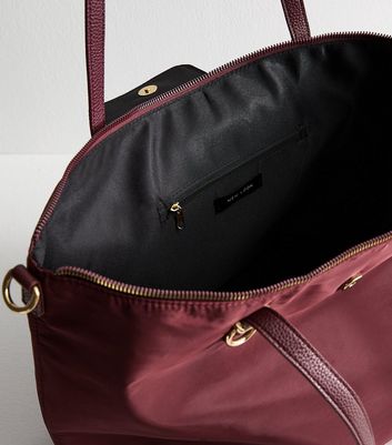 Burgundy Fabric Tote Bag