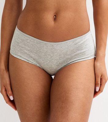 Grey Cotton Jersey Ruched Back Brief Shorts
