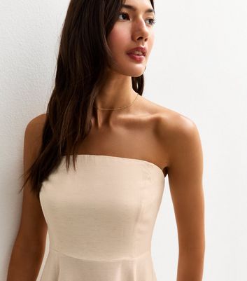 Stone Linen Look Belted Mini Dress